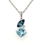 London and Swiss Blue Topaz Pendant